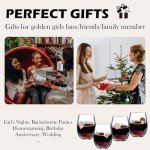 Golden Girls Stemless Wine Glass Set of 4