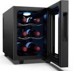 Compact 6-Bottle Wine Cooler with Digital Temperature