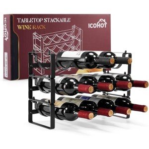 Stackable Metal Wine Rack - 3 Tier Holder