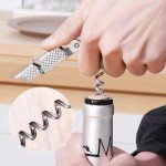 3-Pack Waiter's Corkscrew Wine Key with Leather Pouch