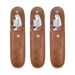 3-Pack Waiter's Corkscrew Wine Key with Leather Pouch