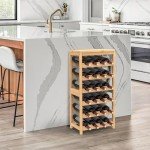 24-Bottle Bamboo Wine Rack with Table Top