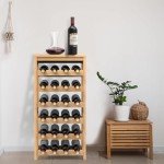 24-Bottle Bamboo Wine Rack with Table Top