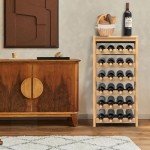 24-Bottle Bamboo Wine Rack with Table Top