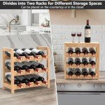 24-Bottle Bamboo Wine Rack with Table Top