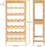 24-Bottle Bamboo Wine Rack with Table Top