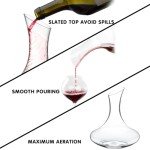 Elegant Hand Blown Crystal Wine Decanter - 1900ml