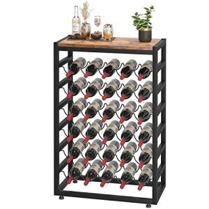 30-Bottle Free Standing Wine Rack with Table Top
