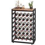 30-Bottle Free Standing Wine Rack with Table Top