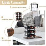 MOOACE Freestanding Wine Rack for 6 Bottles & Glasses