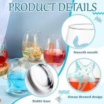Coastal Stemless Wine Glass Set – 6 Pieces