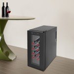12-Bottle Freestanding Black Wine Cooler