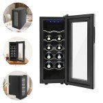 12-Bottle Freestanding Black Wine Cooler