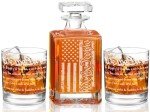 Engraved We The People Whiskey Decanter Set