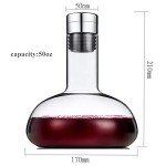 Hand Blown Crystal 50oz Wine Decanter with Lid