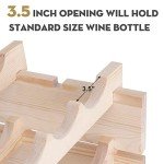 Stackable 8-Tier Wooden Wine Rack for 96 Bottles