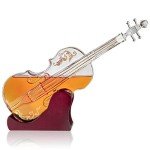 Violin-Shaped Decanter with Mahogany Base - 1000 ML