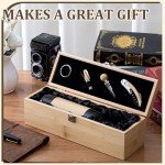 Wooden Wine Gift Box with 4 Accessories Set