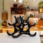 Compact Wooden Wine Rack for 6 Bottles
