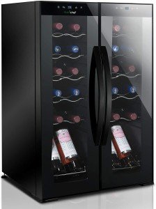 NutriChef 24-Bottle Wine Cooler with Digital Control