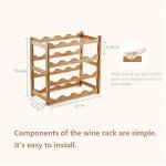 Bamboo 4-Tier Wine Rack for Easy Storage