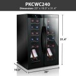 NutriChef 24-Bottle Wine Cooler with Digital Control