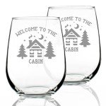 Rustic Stemless Wine Glasses - Set of 2