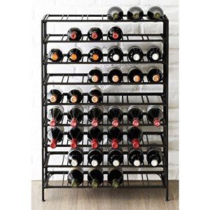 Black Freestanding Wine Rack - 9-Tier Storage for 54 Bottles