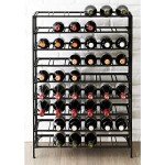 Black Freestanding Wine Rack - 9-Tier Storage for 54 Bottles