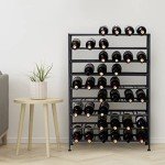 Black Freestanding Wine Rack - 9-Tier Storage for 54 Bottles