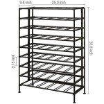 Black Freestanding Wine Rack - 9-Tier Storage for 54 Bottles