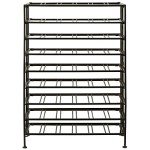 Black Freestanding Wine Rack - 9-Tier Storage for 54 Bottles