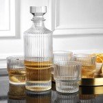 Elegant 5-Piece Whiskey Decanter and Glass Set