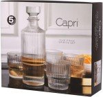 Elegant 5-Piece Whiskey Decanter and Glass Set