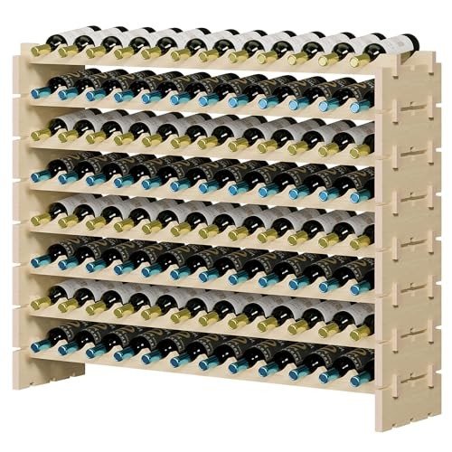 ZENY Stackable Wood Wine Rack for 96 Bottles