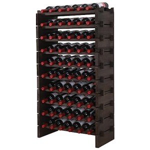Gray Stackable Solid Wood Wine Rack for 60 Bottles