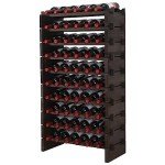 Gray Stackable Solid Wood Wine Rack for 60 Bottles