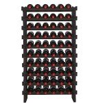 Gray Stackable Solid Wood Wine Rack for 60 Bottles
