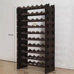Gray Stackable Solid Wood Wine Rack for 60 Bottles