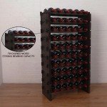 Gray Stackable Solid Wood Wine Rack for 60 Bottles
