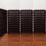 Gray Stackable Solid Wood Wine Rack for 60 Bottles