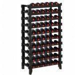 Gray Stackable Solid Wood Wine Rack for 60 Bottles