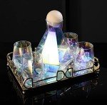 Diamond-Shaped Whiskey Decanter Set with Tray