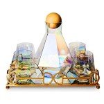 Diamond-Shaped Whiskey Decanter Set with Tray
