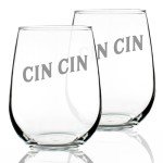 Italian Cheers Stemless Wine Glasses - Set of 2