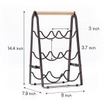 Black Wooden 6-Bottle Countertop Wine Rack