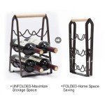 Black Wooden 6-Bottle Countertop Wine Rack