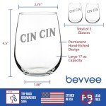 Italian Cheers Stemless Wine Glasses - Set of 2