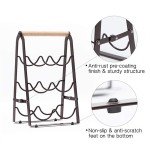 Black Wooden 6-Bottle Countertop Wine Rack