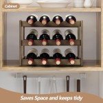 Bamboo 3-Tier Wine Rack for 12 Bottles
